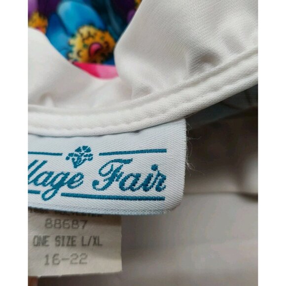 Village Fair White Floral Robe Large  / XL 16 - 22 Kaftan House Dress Length 52" - Picture 5 of 11